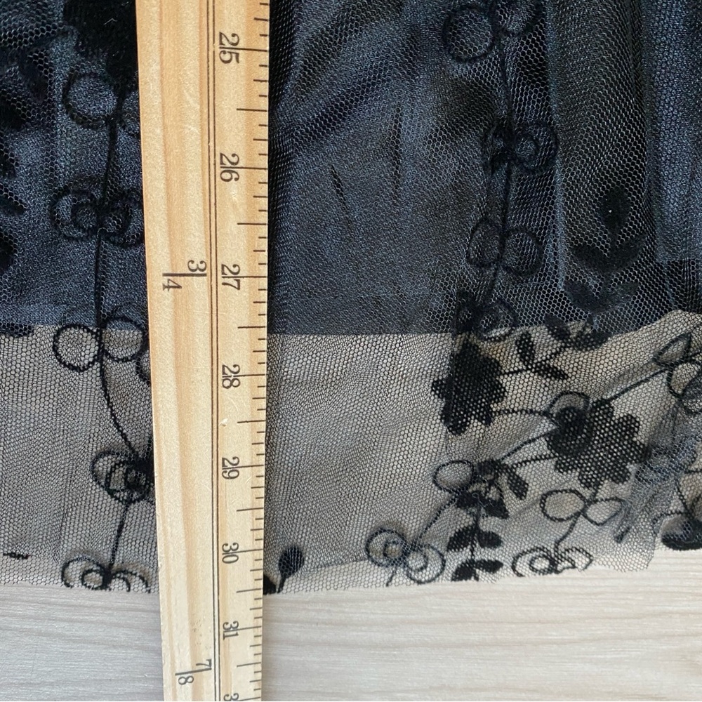 Jon & Anna Velvet Floral Flocking Mesh Skirt Women L XL Black Witchy Whimsigoth - Picture 8 of 10